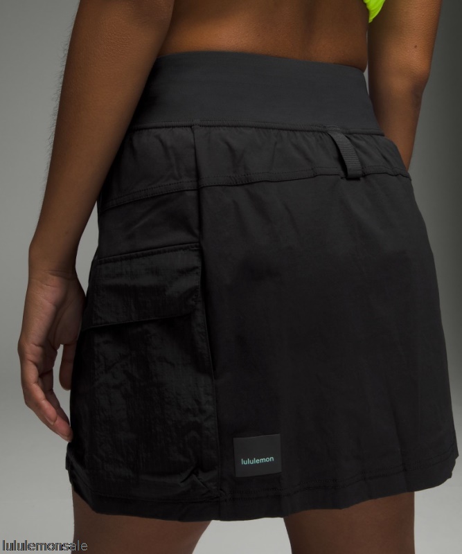 Lululemon Damen DELULU378 | Cargo-Hochhaus-Wanderrock Mit Mehreren Taschen Schwarz